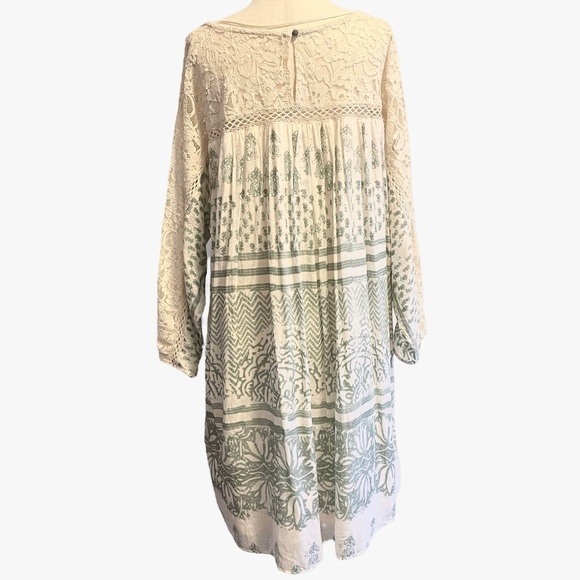 NEW Free People Sun Daze Shift Dress Crochet Detail 3/4 Sleeve Boho 100% Cotton - Picture 5 of 9